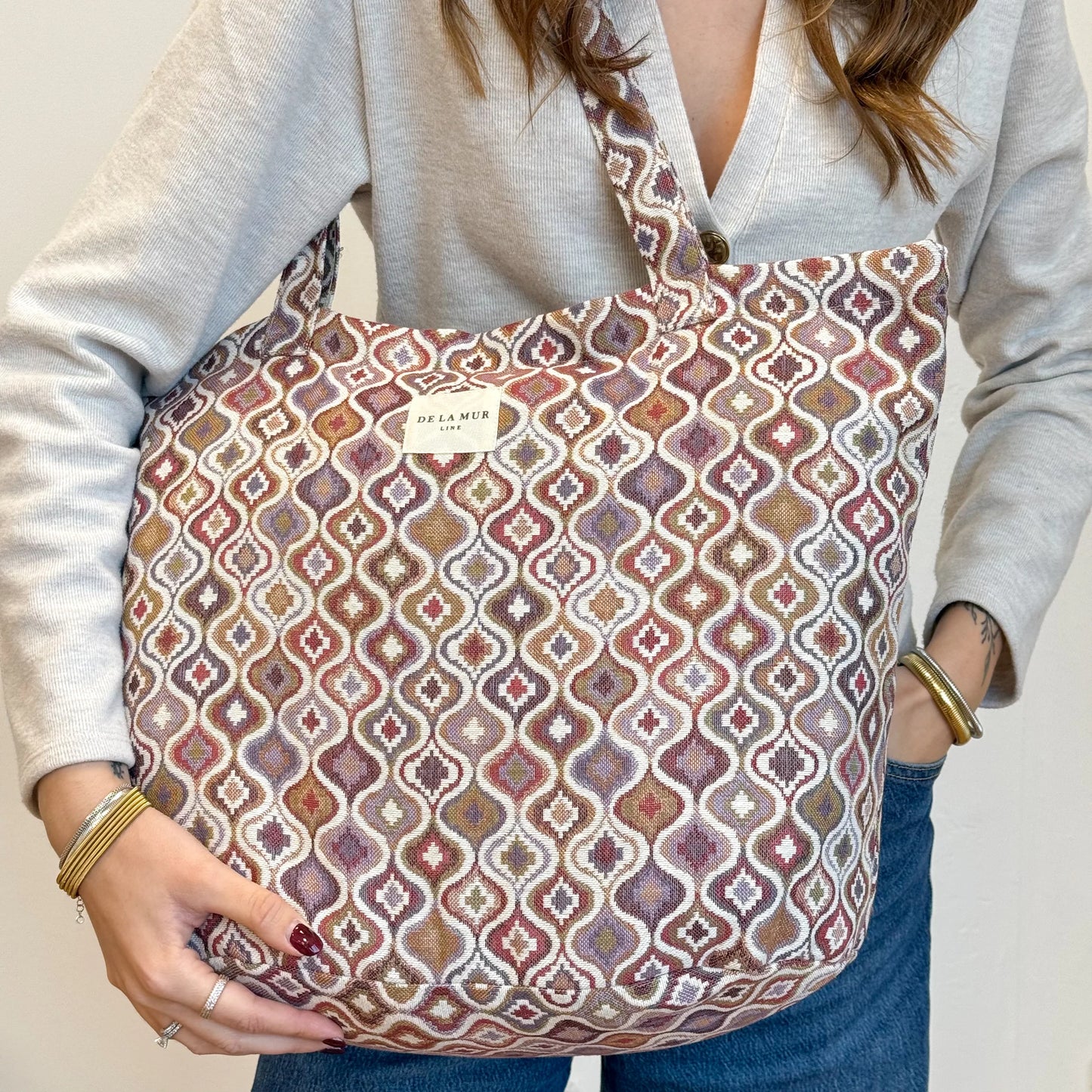 Bolsa Grande Cremallera Onda