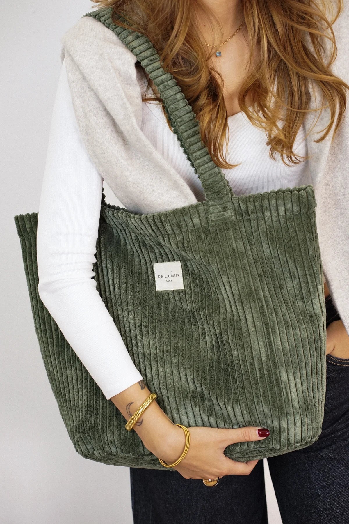 Bolsa Grande Cremallera Musgo
