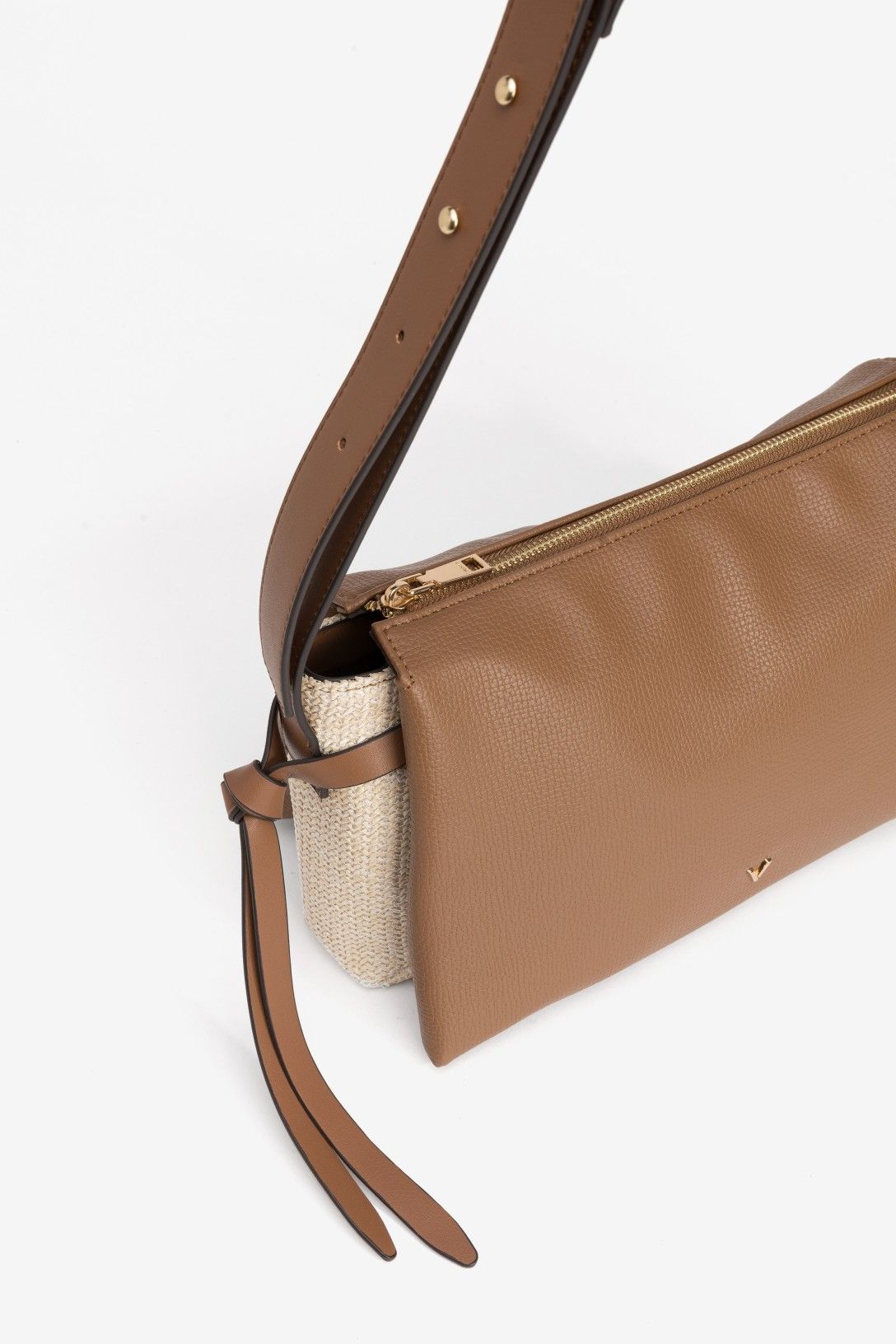 Bolso Bandolera Comb. Rafia Cmel