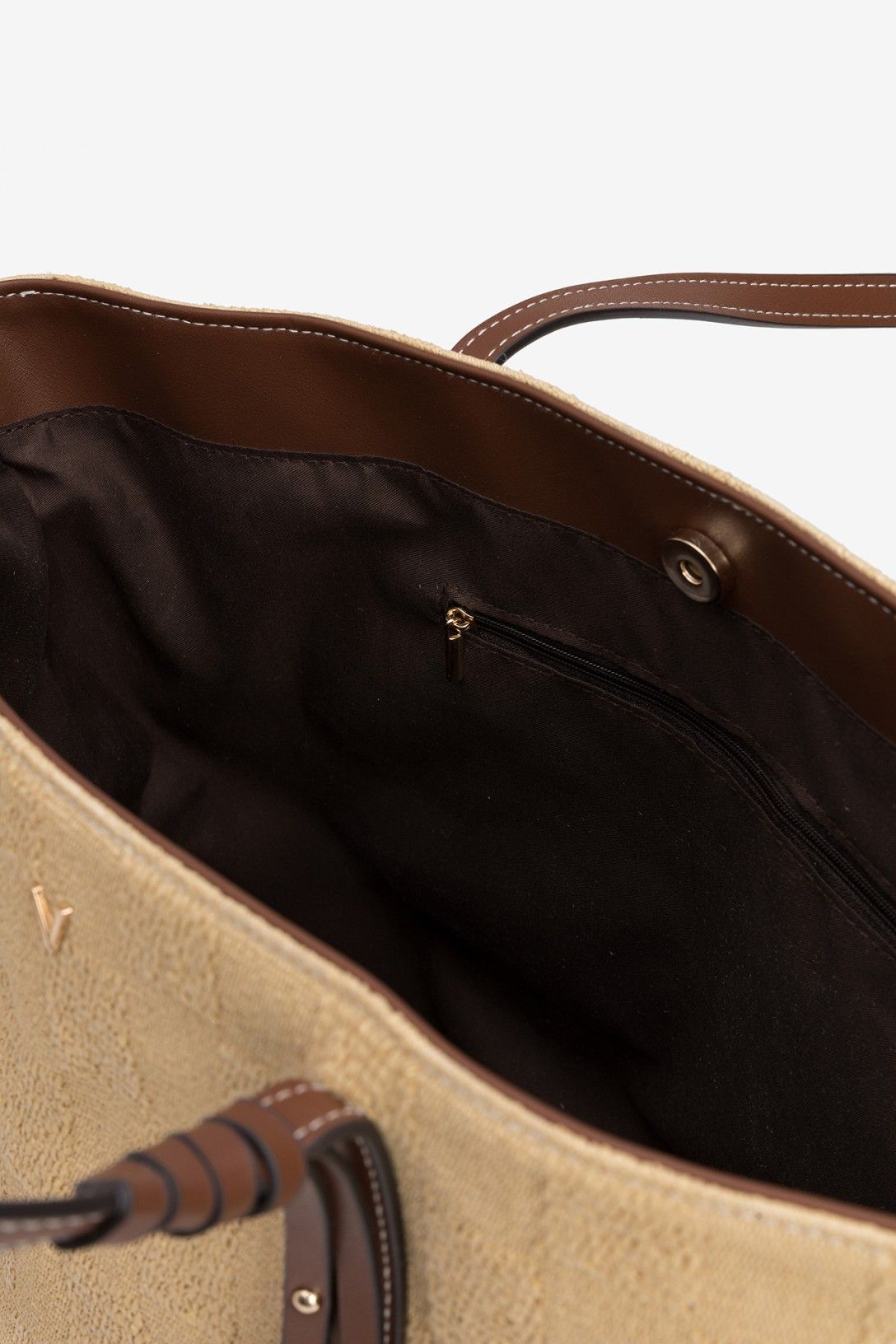 Bolso Shopper Rafia Tachas