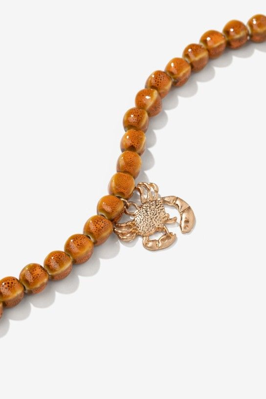 Collar Fino Bolas Naranjas Pez