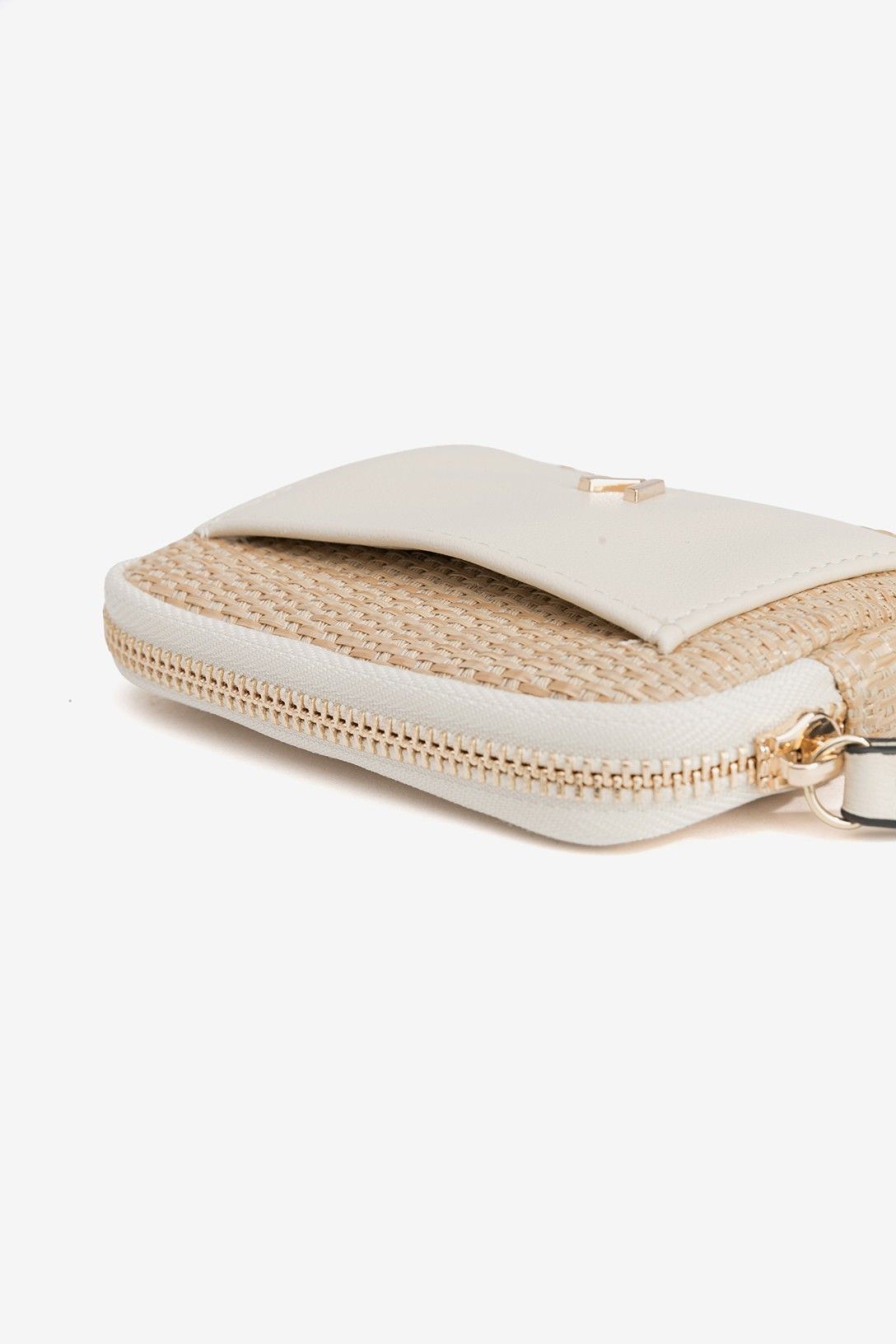 Mini Monedero Rafia Crema