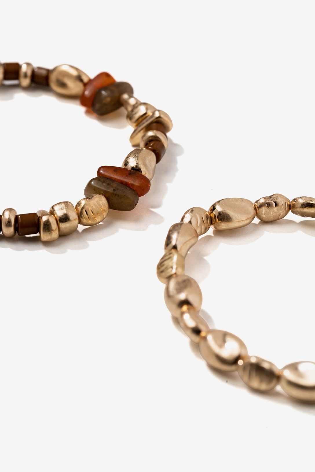 Doble Pulsera Marrón Dorada