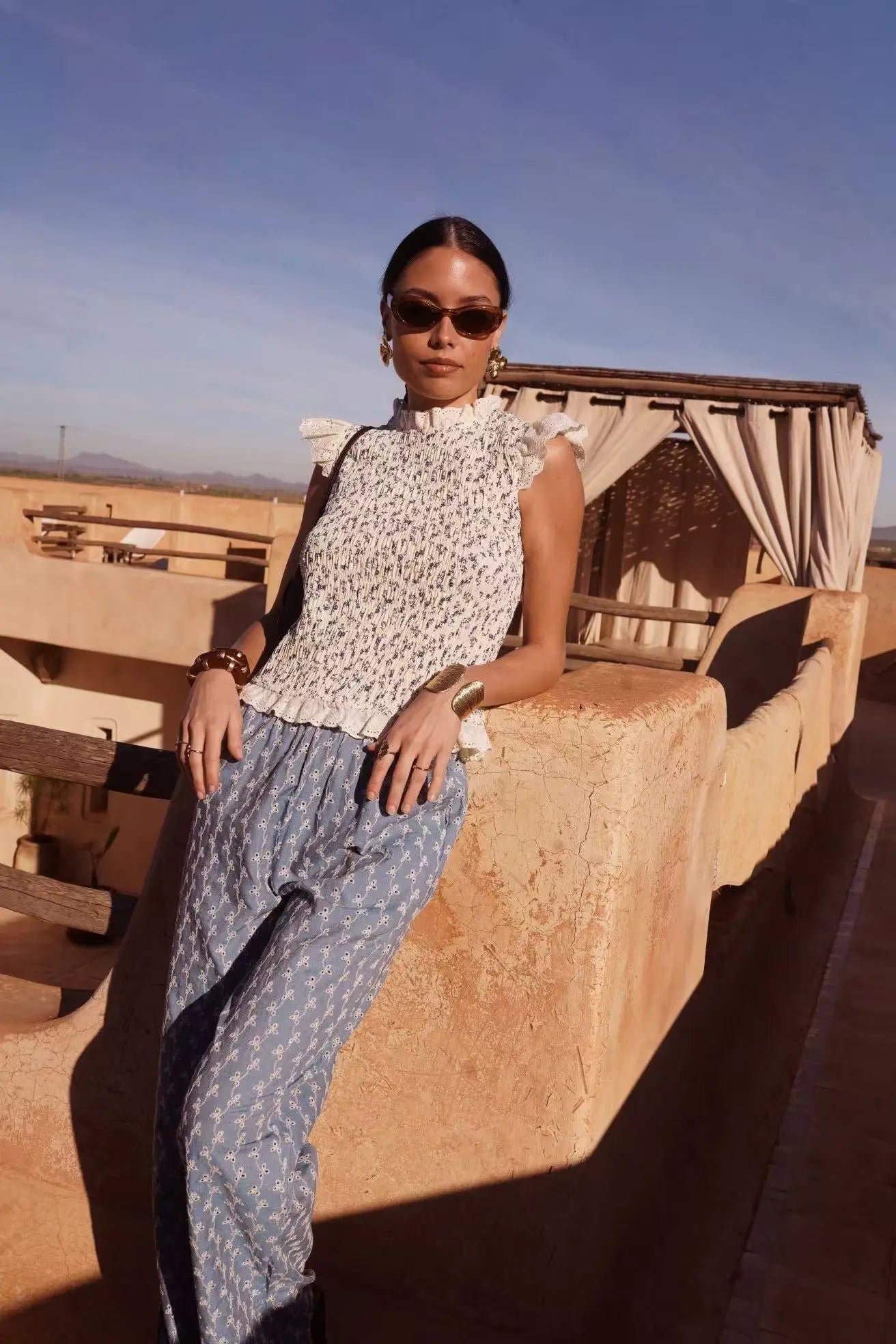 Pantalón Fluido Estampado Bohemio