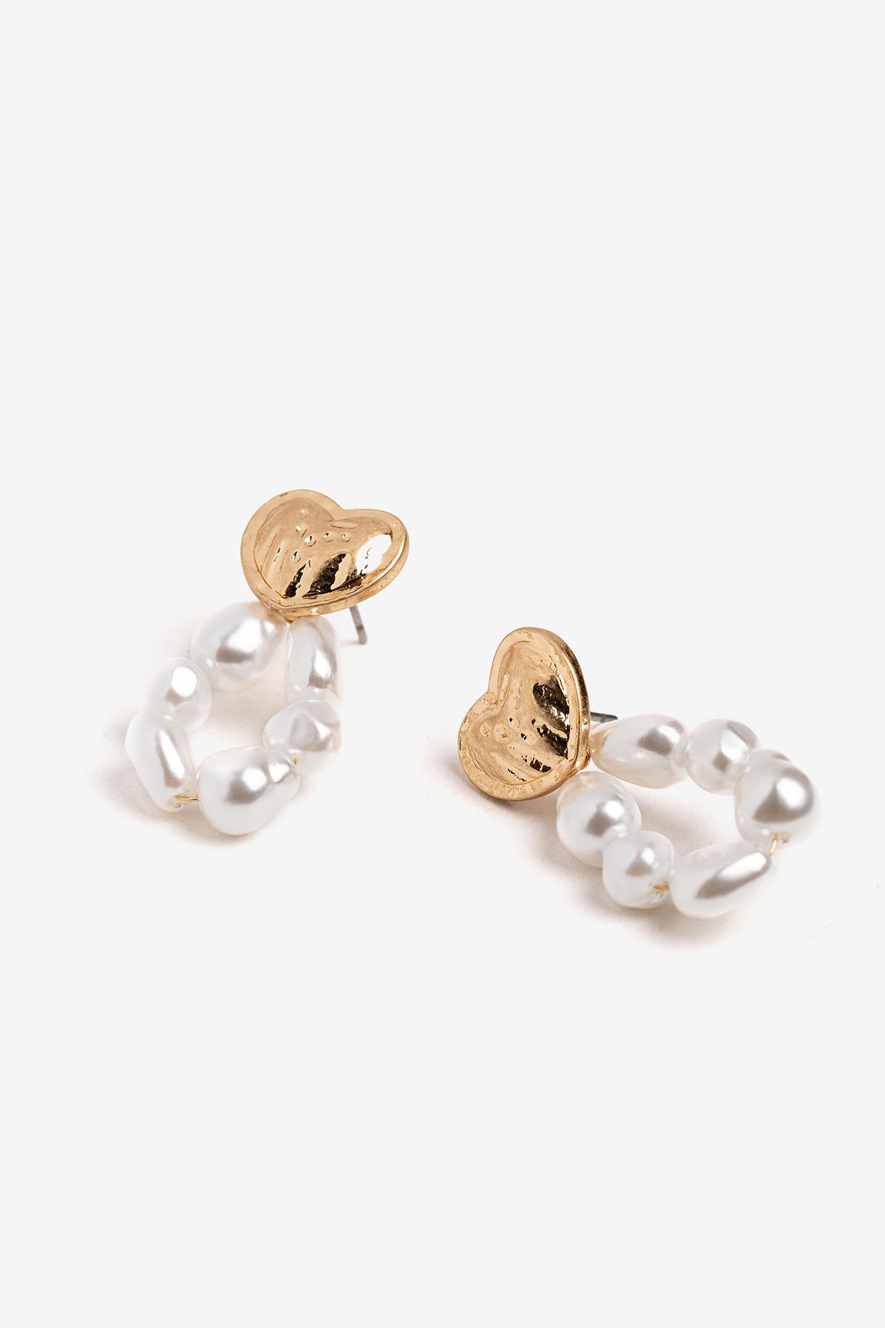 Pendientes Corazón Con Perlas