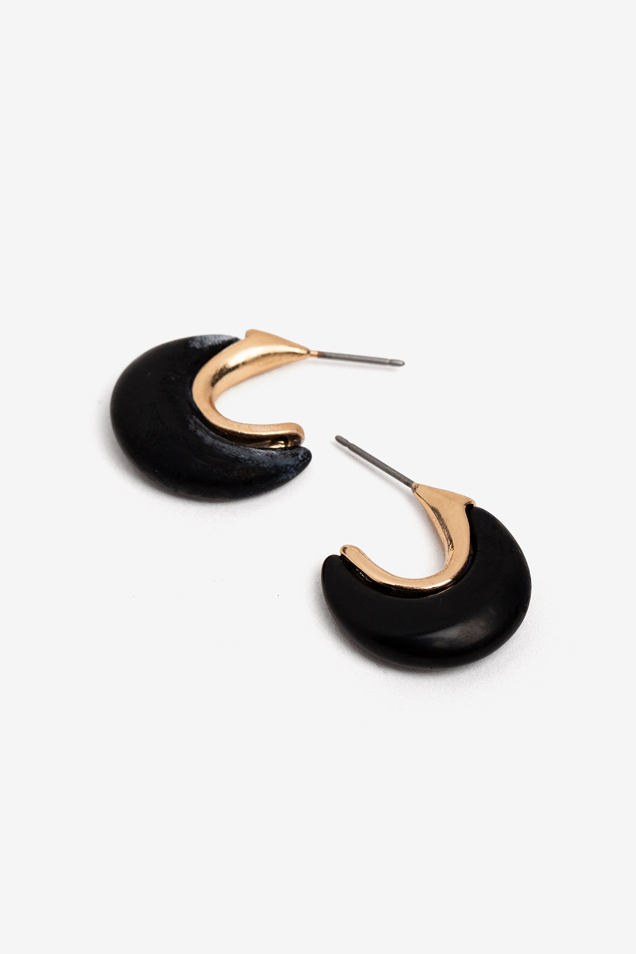 Pendientes Media Luna Negro