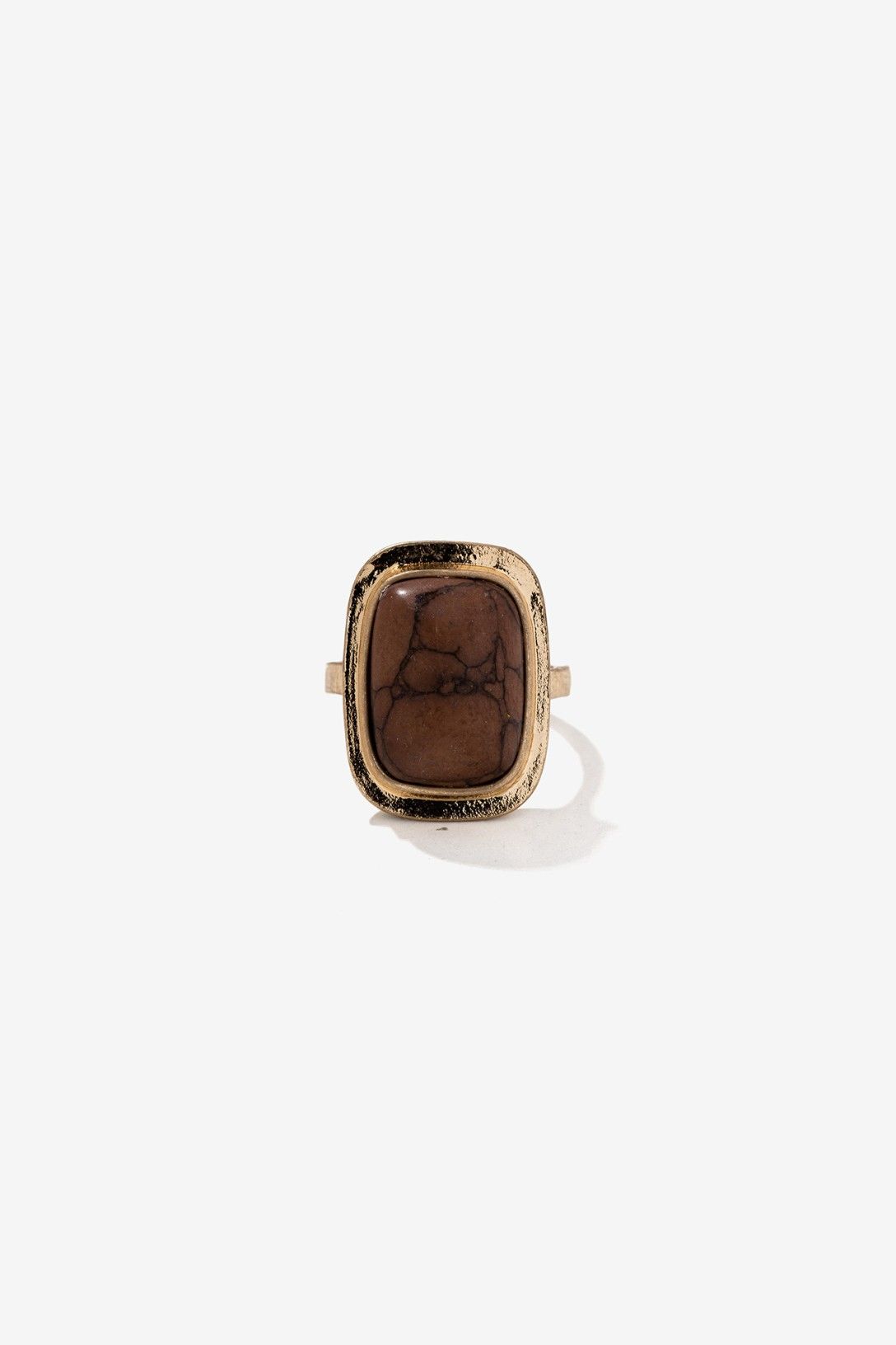 Anillo Piedra Grande Marrón