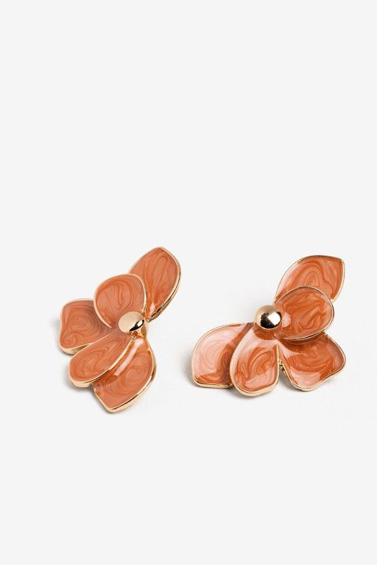Pendientes Media Flor Naranja