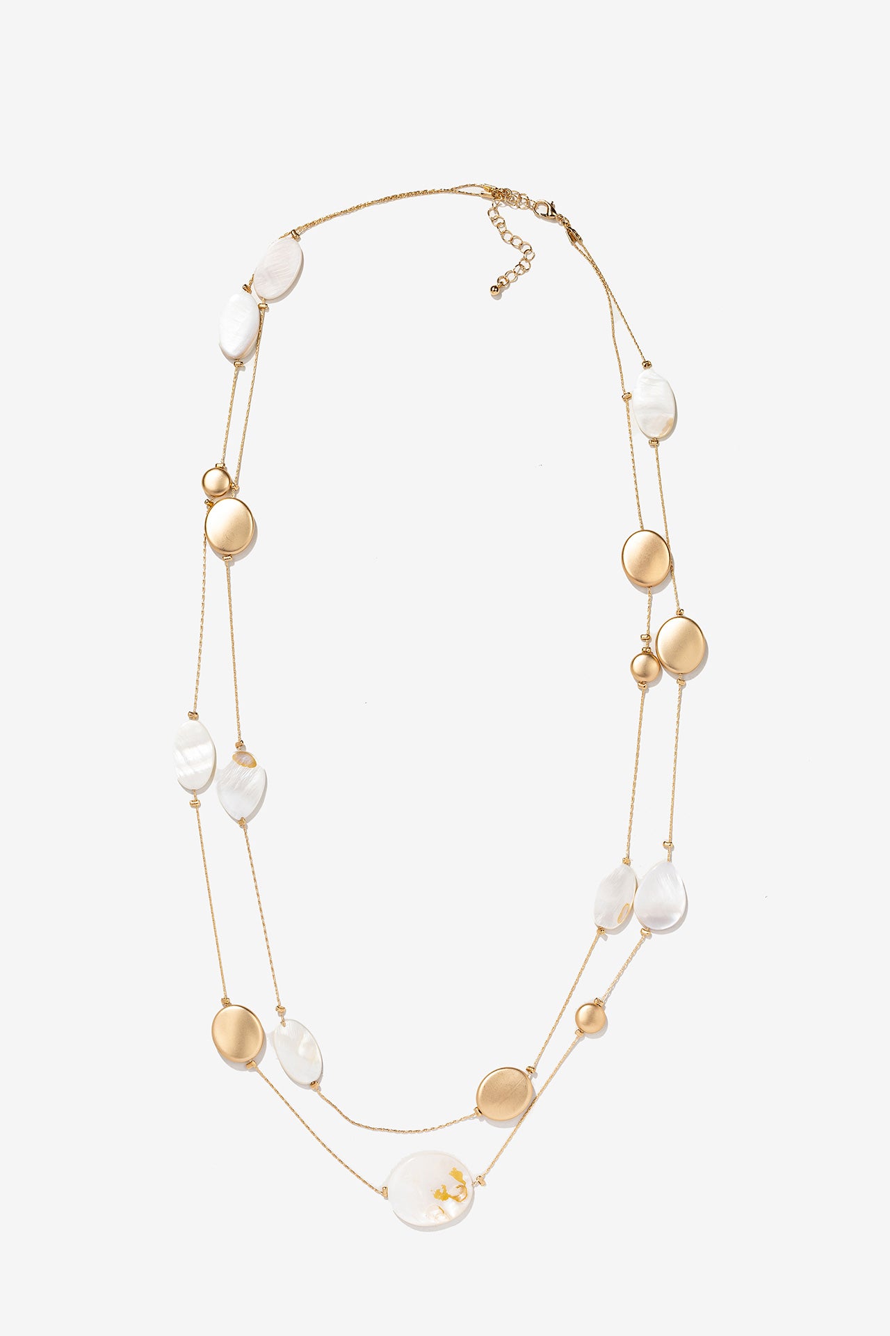 Collar Doble Piedra Blanca Largo