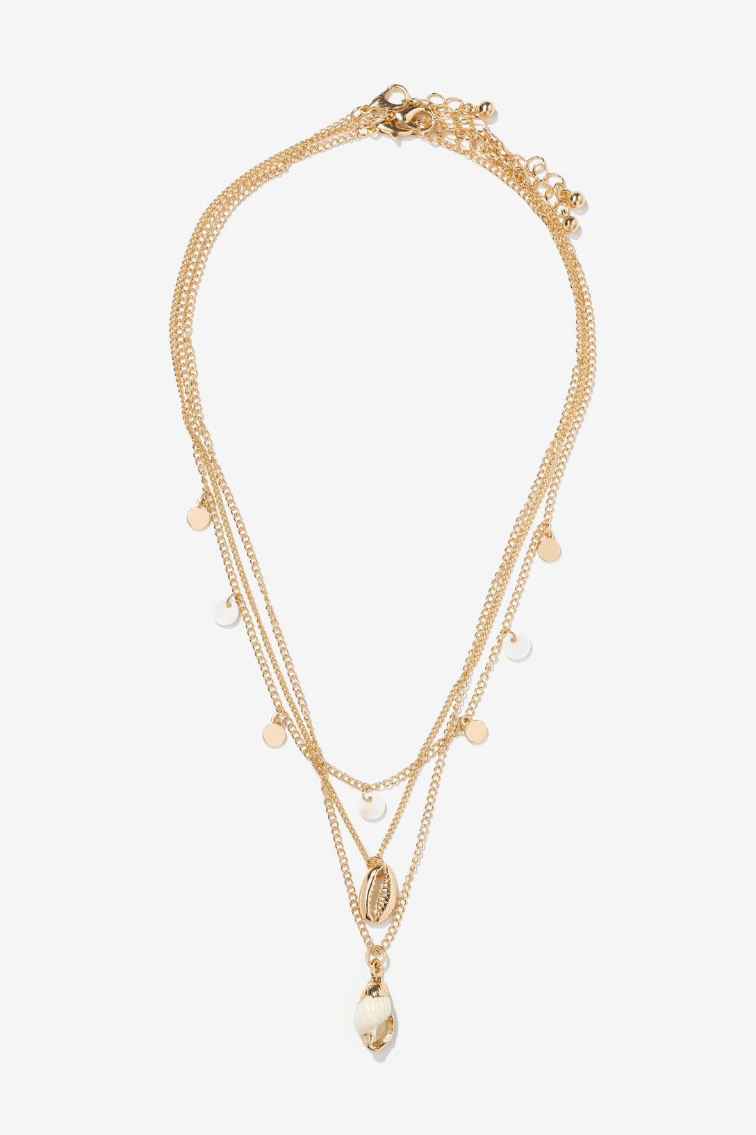 Collar Triple Concha Dorada
