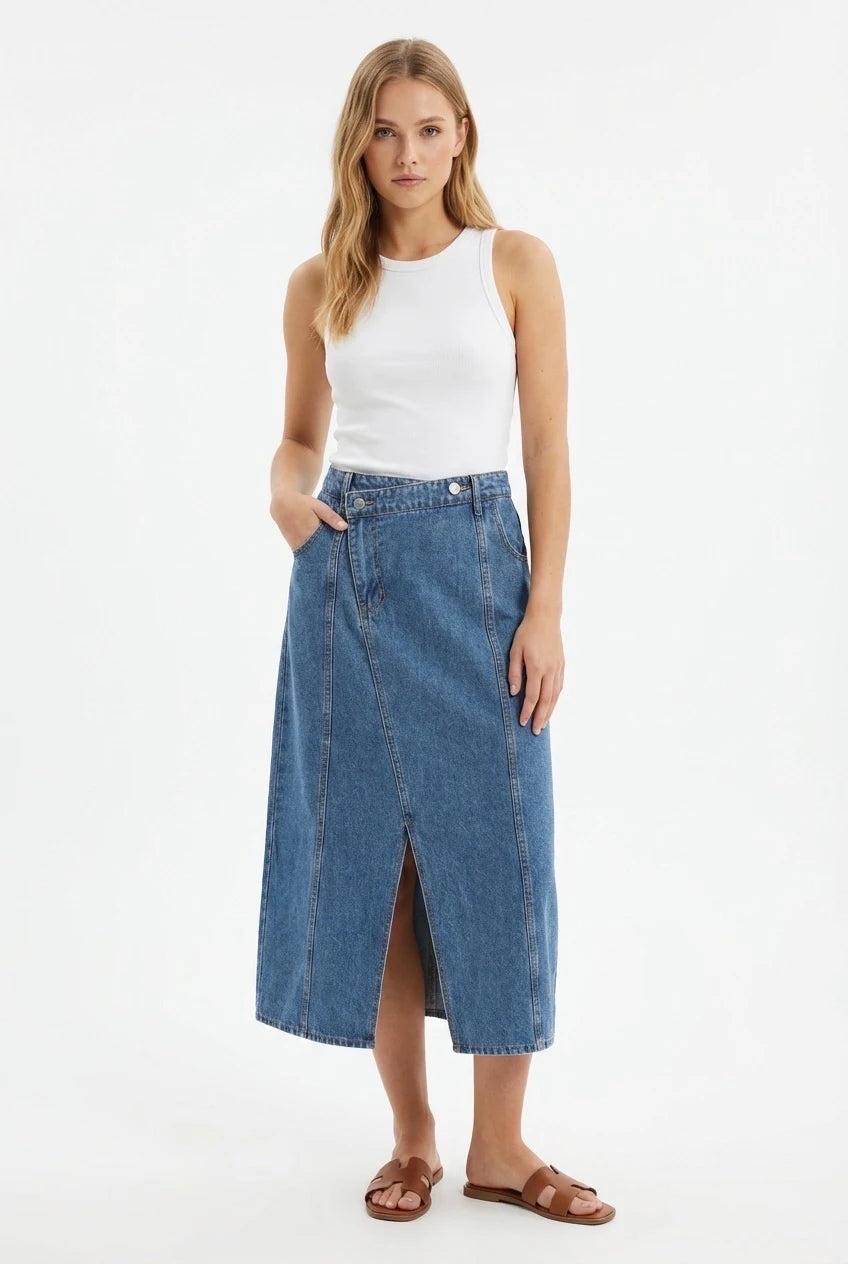 Falda Midi Denim