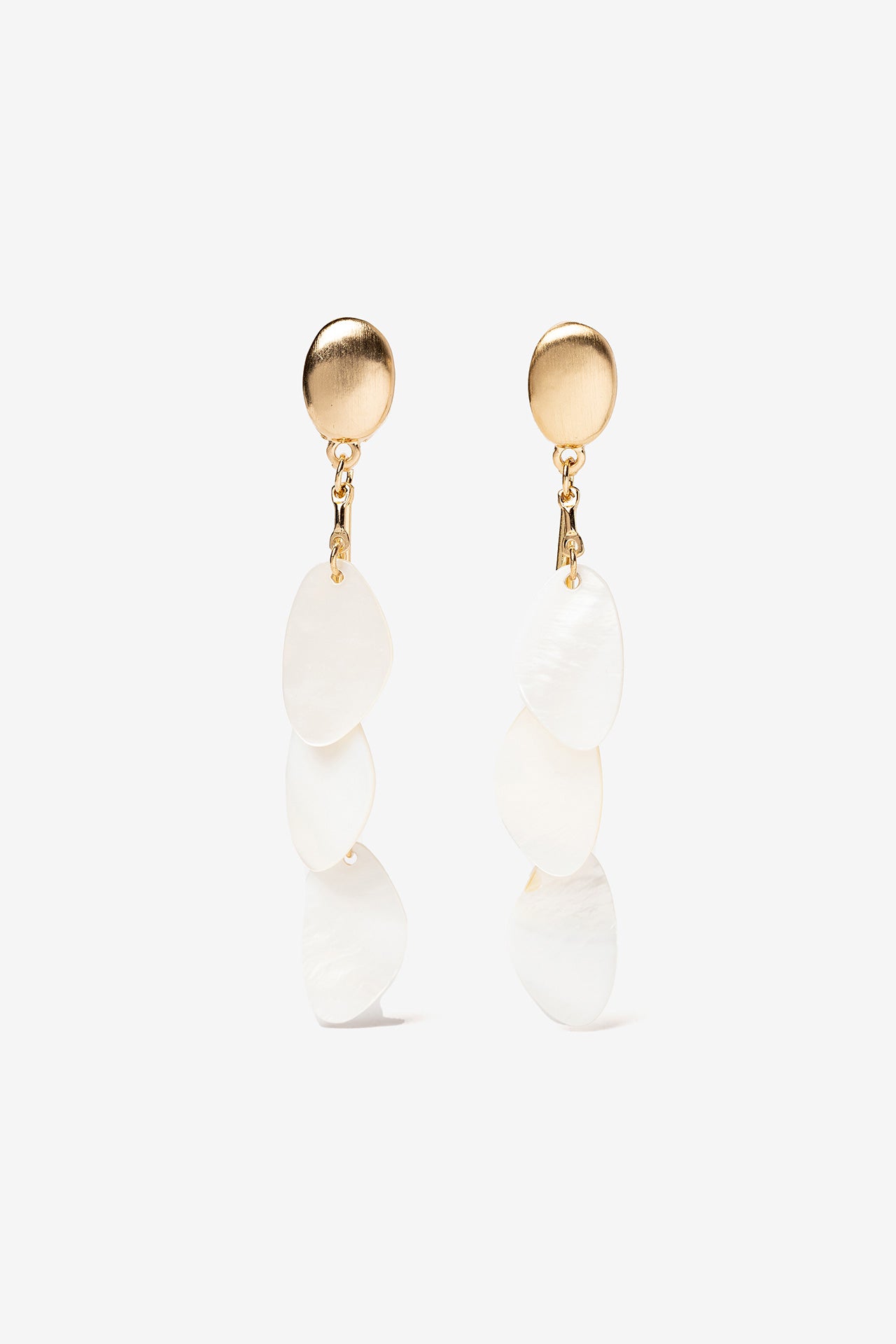 Pendientes Hoja Piedra Blanca