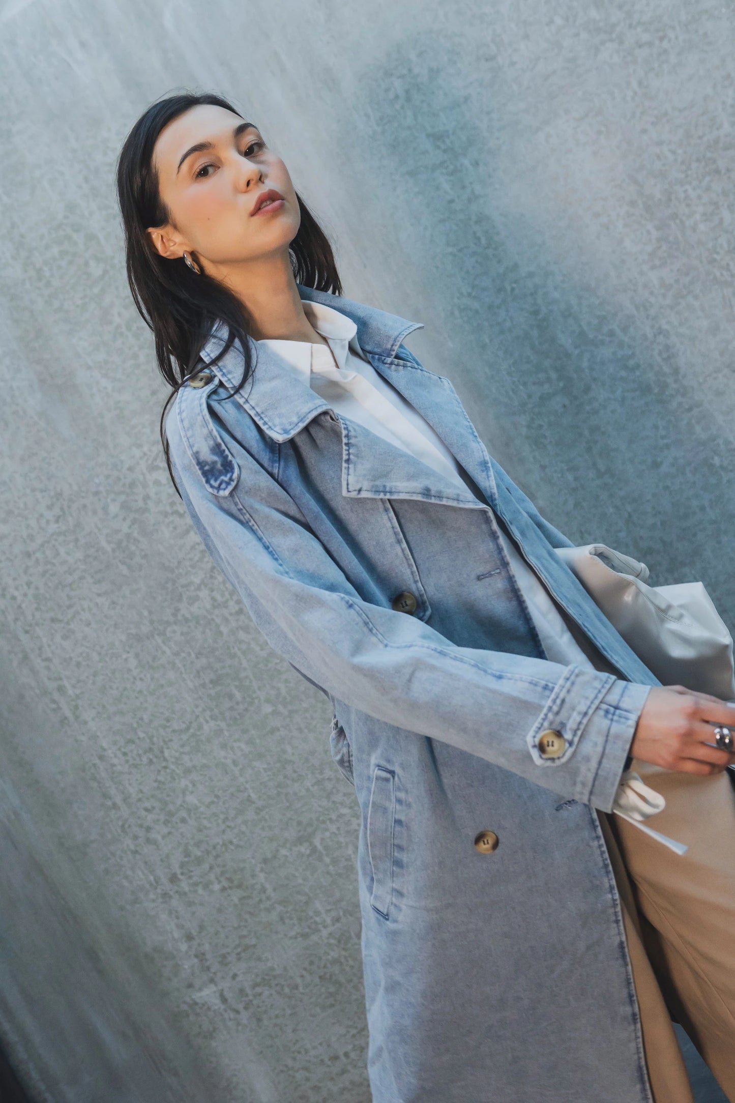 Gabardina Larga Denim