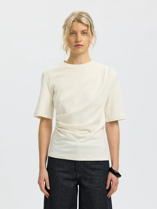 Camiseta Básica Blanca Frunces