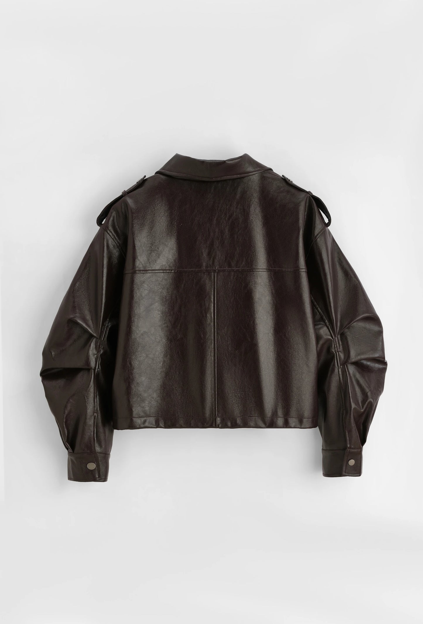 Chaqueta Efecto Cuero Chocolate