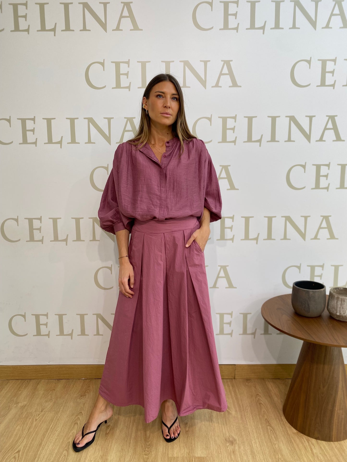 Falda Rosa Con Elástico Celina