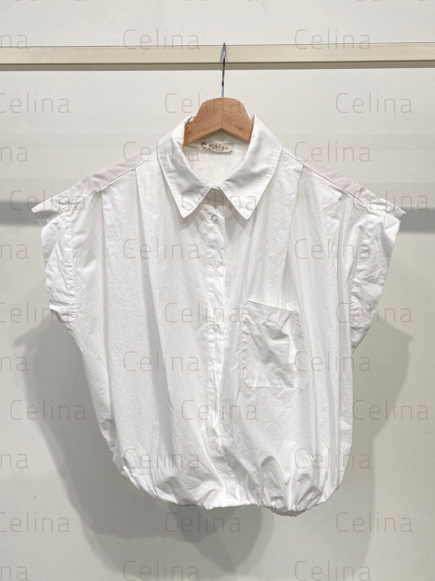 Camisa Blanca Con Elástico Cintura