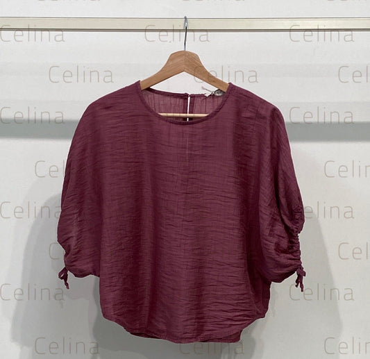 Camisa Manga Ancha Tencel Rosa