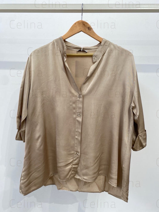 Camisa Satinada Beige