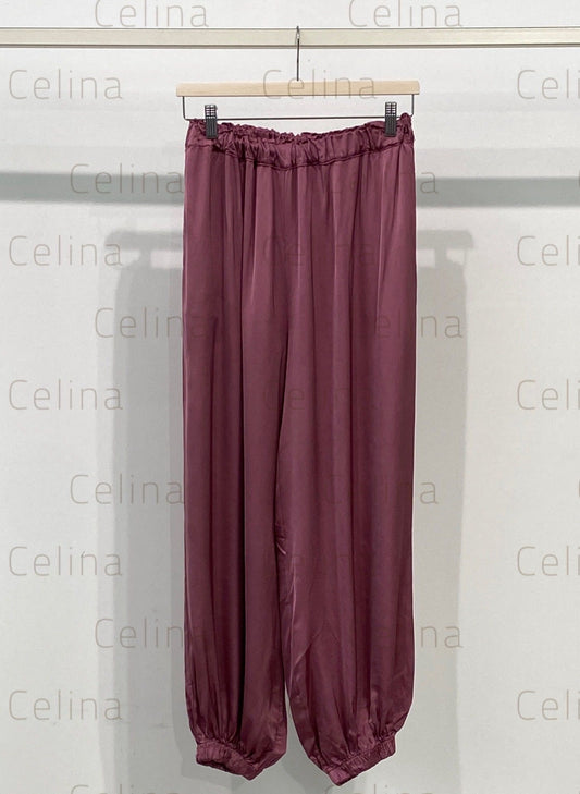 Pantalón Bombacho Satinado Rosa