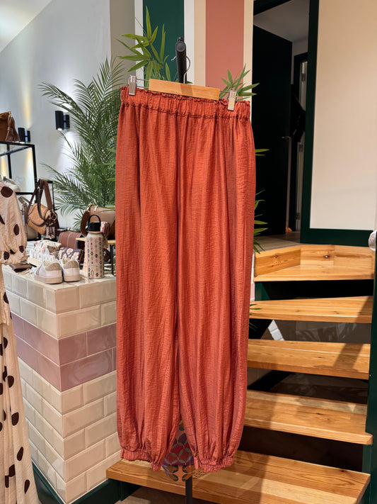 Pantalón Bombacho Tencel Teja