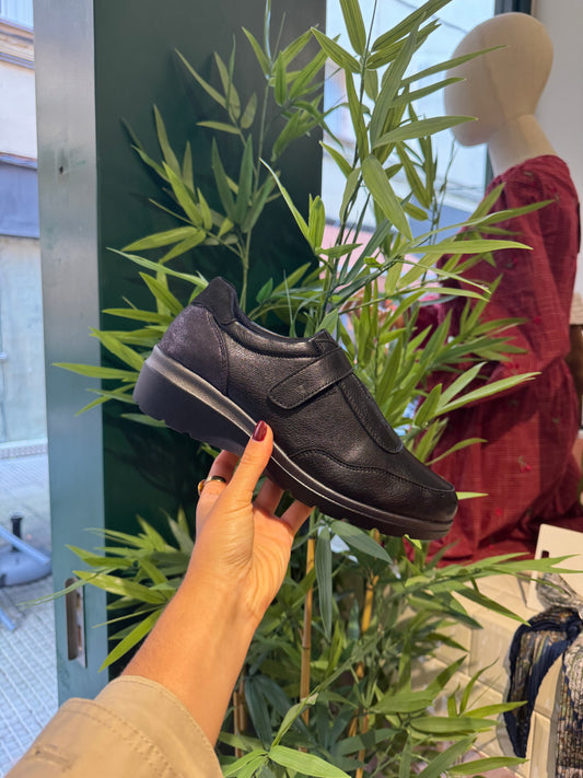 Zapato Cuña Velcro Tamicus Negro