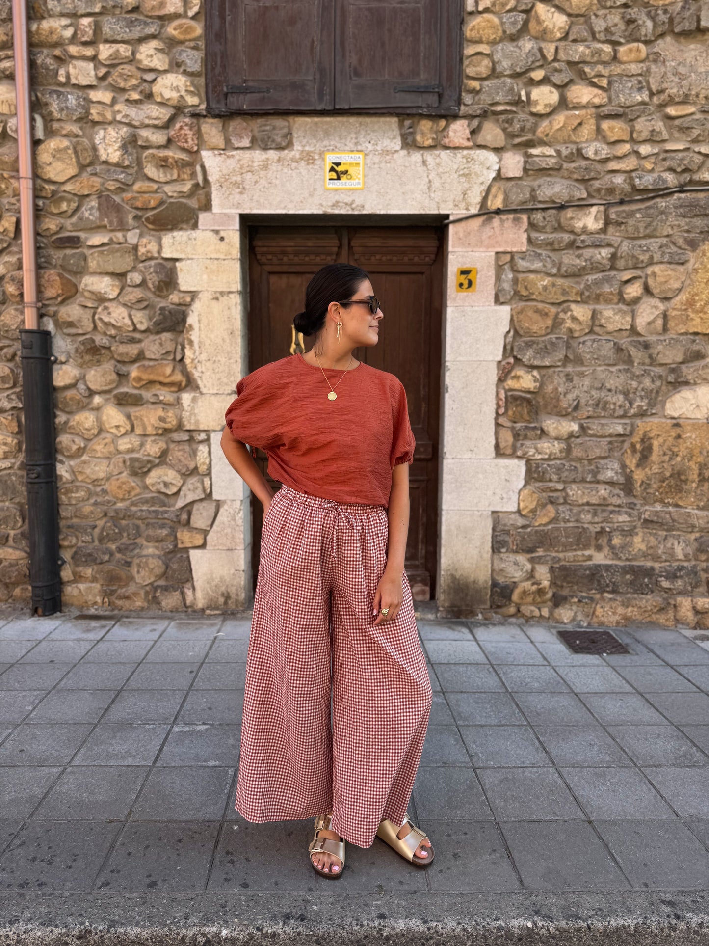 Camisa Manga Ancha Tencel Teja