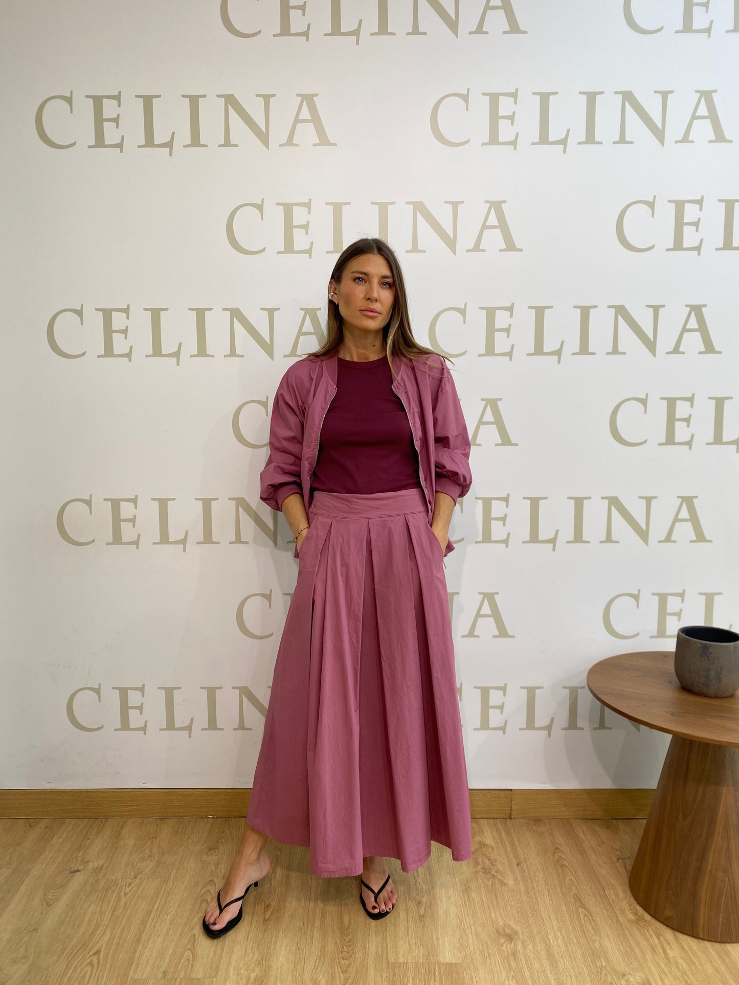 Falda Rosa Con Elástico Celina