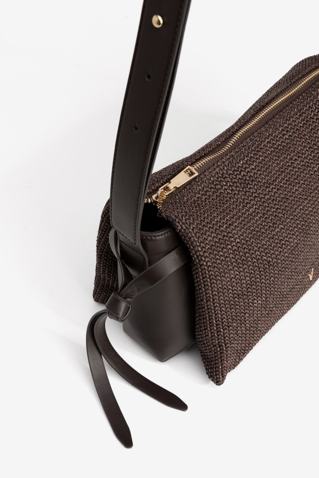 Bolso Bandolera Rafia Chocolate