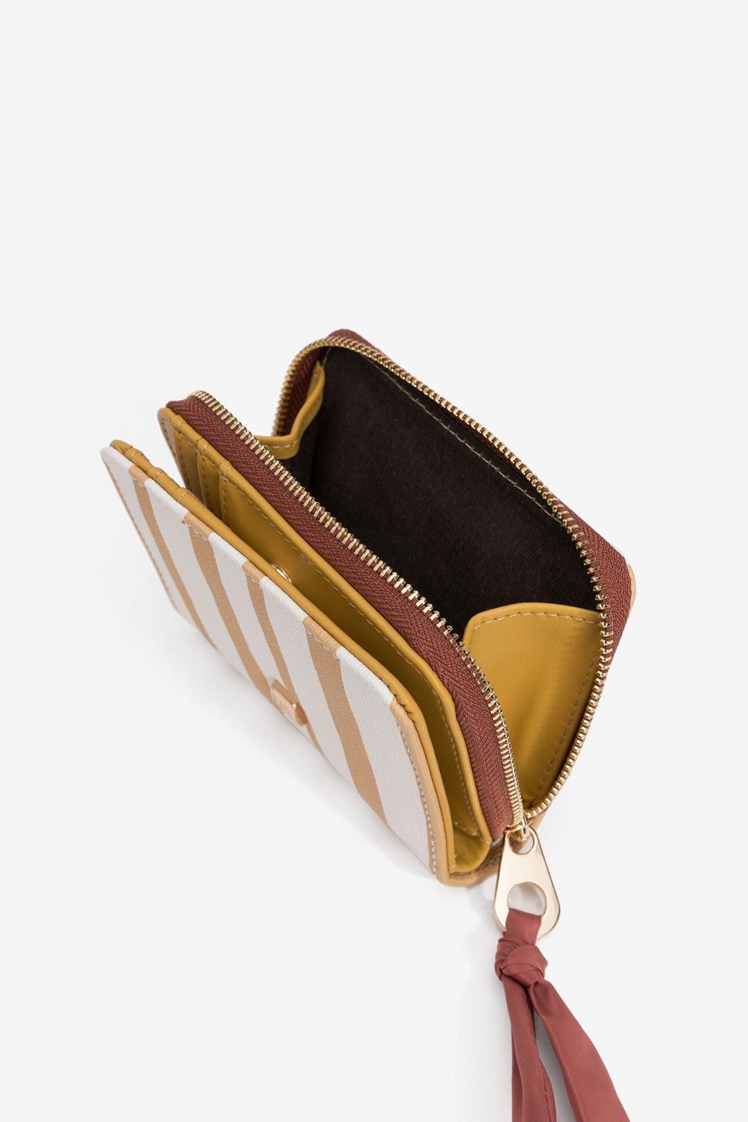 Cartera Rayas Mostaza y Blanca
