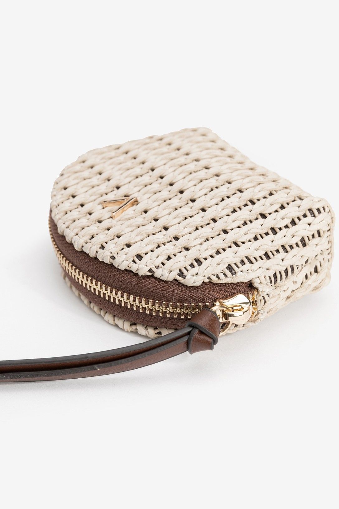 Mini Monedero Rafia Blanco Roto