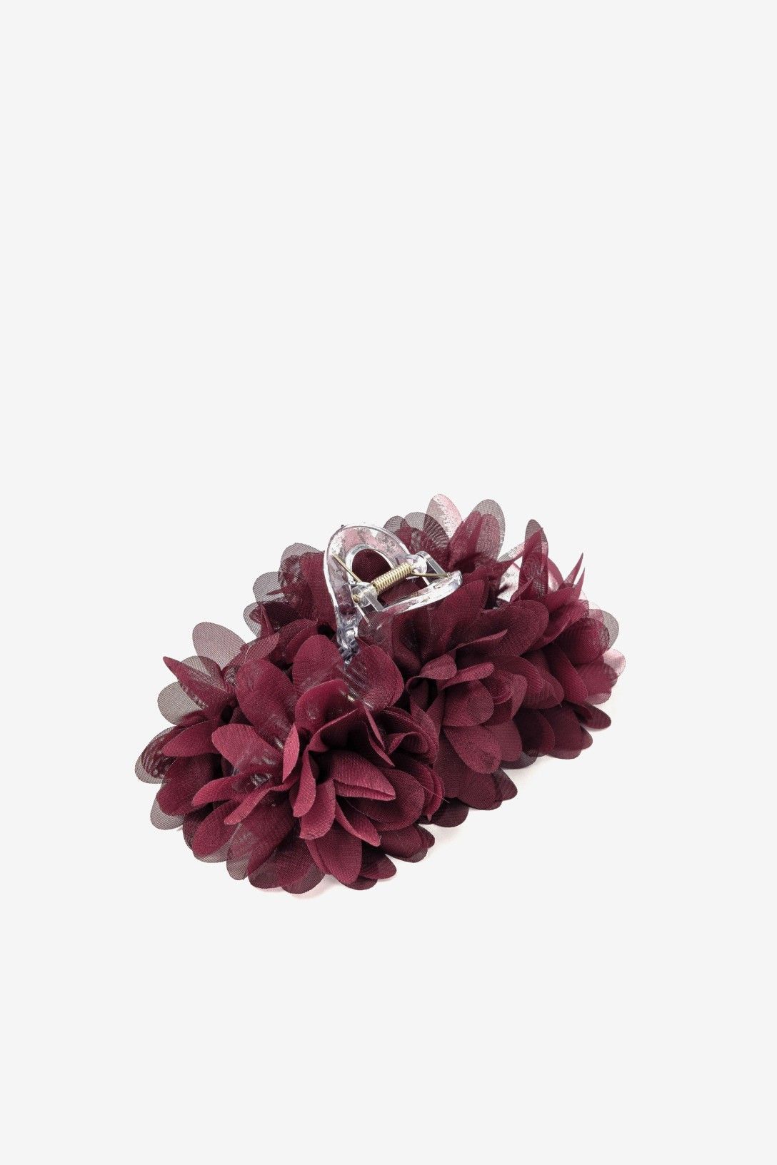 Pinza Pelo Flores Burdeos