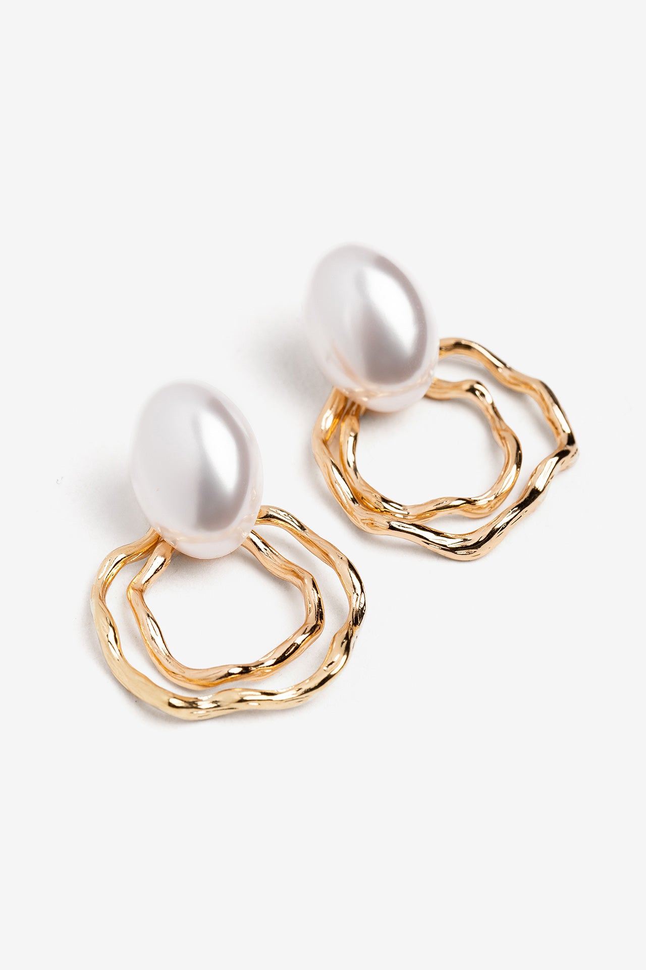Pendientes Doble Aro Perla
