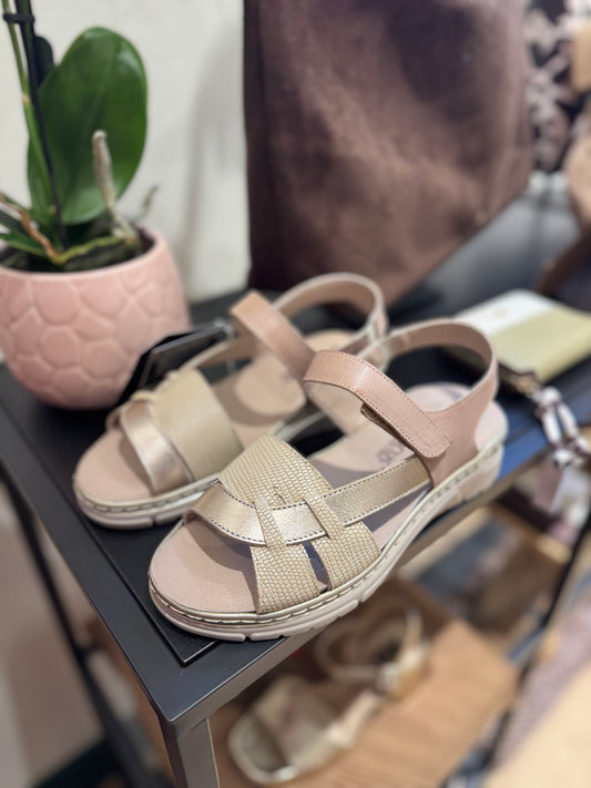 Sandalia Velcro Oro