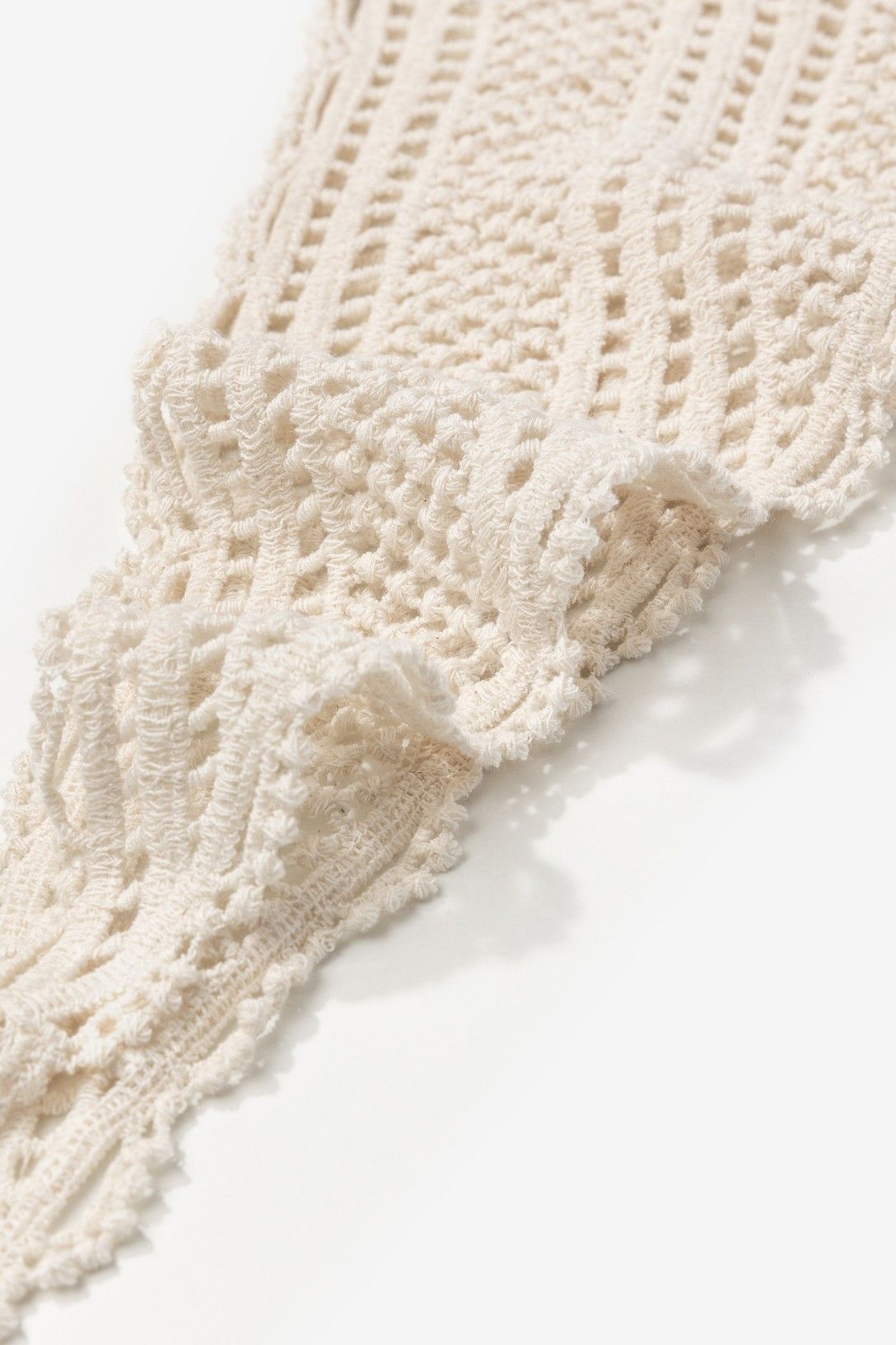 Bandana Croché Cuadro Beige