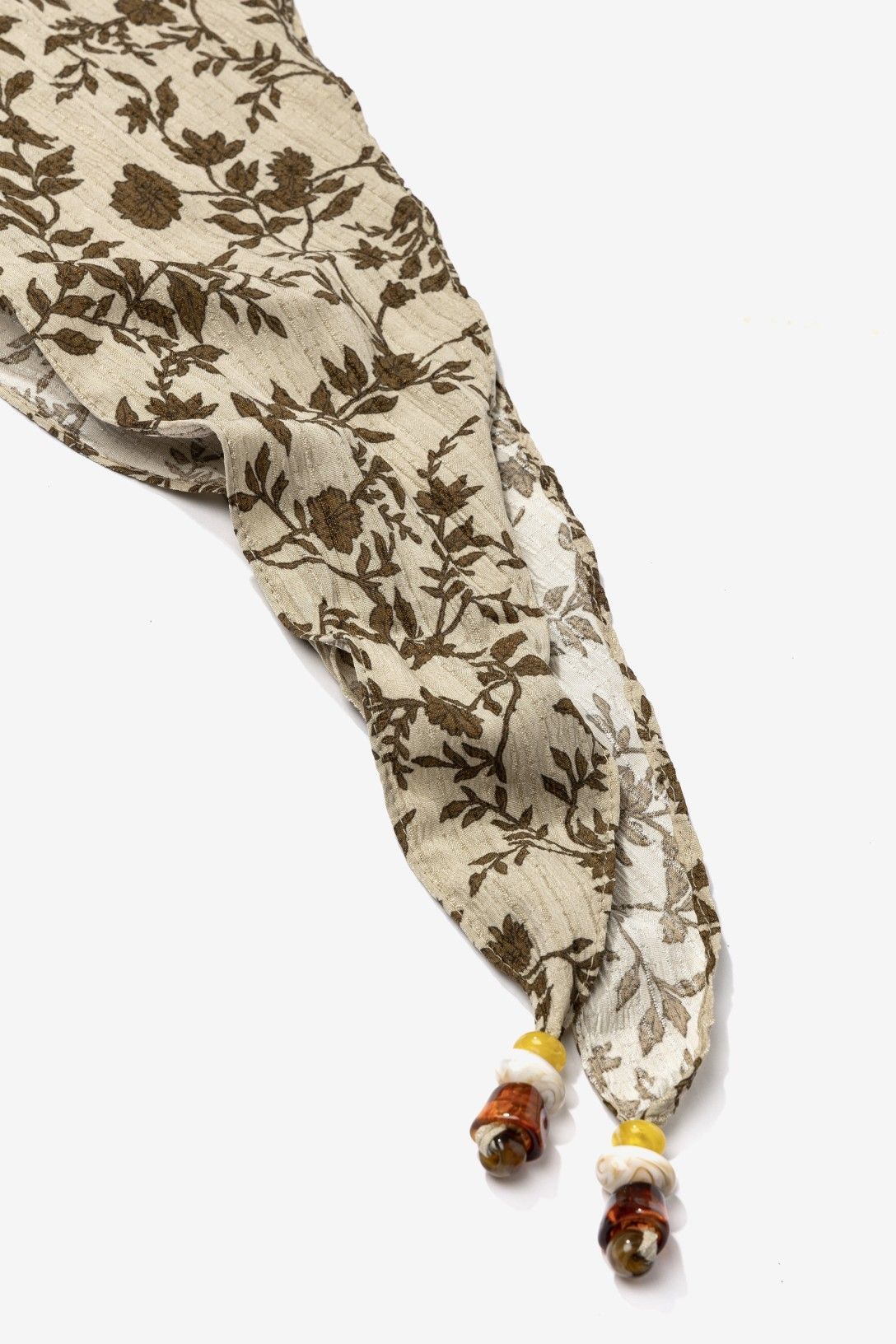 Bandana Flores Kaki Charms Amarillo