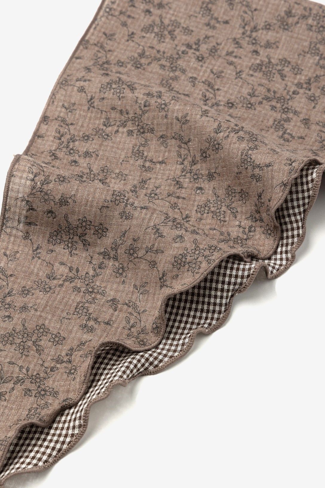 Bandana Marrón Vichy Con Flores