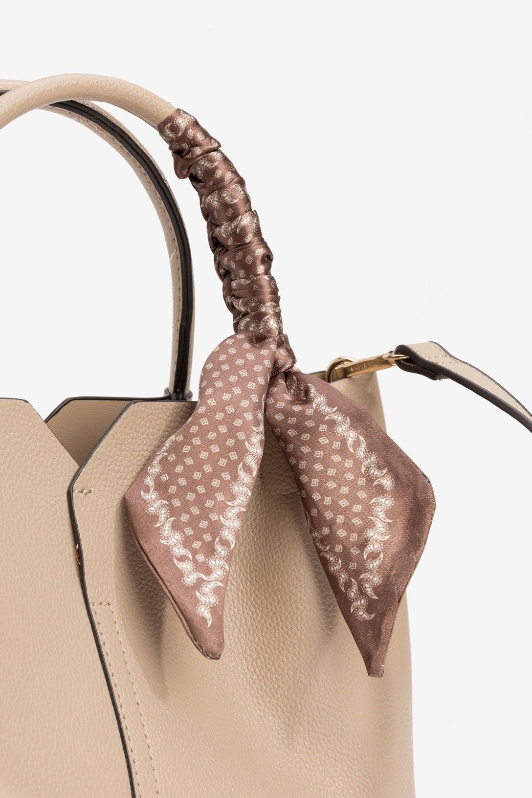 Bolso Beige Pañuelo Marrón