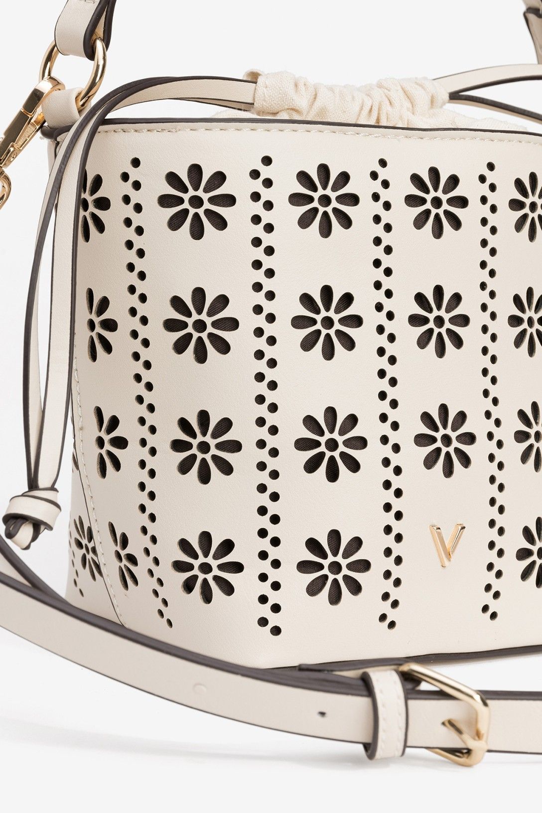 Bolso Bucket Calado Beige