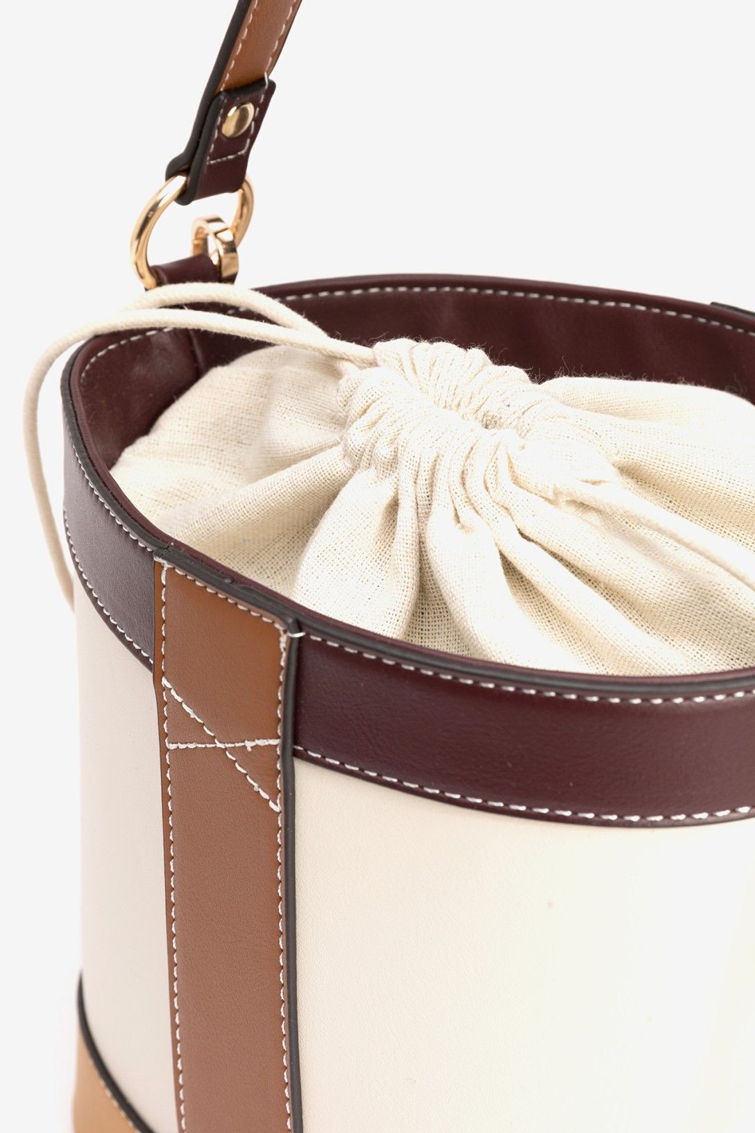Bolso Bucket Estampado Marrón
