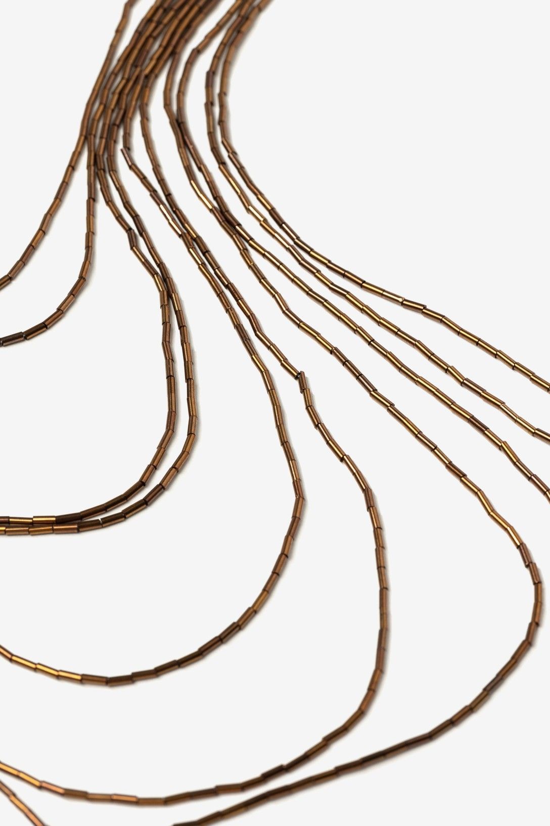 Collar Varias Vueltas Marrón Metálico