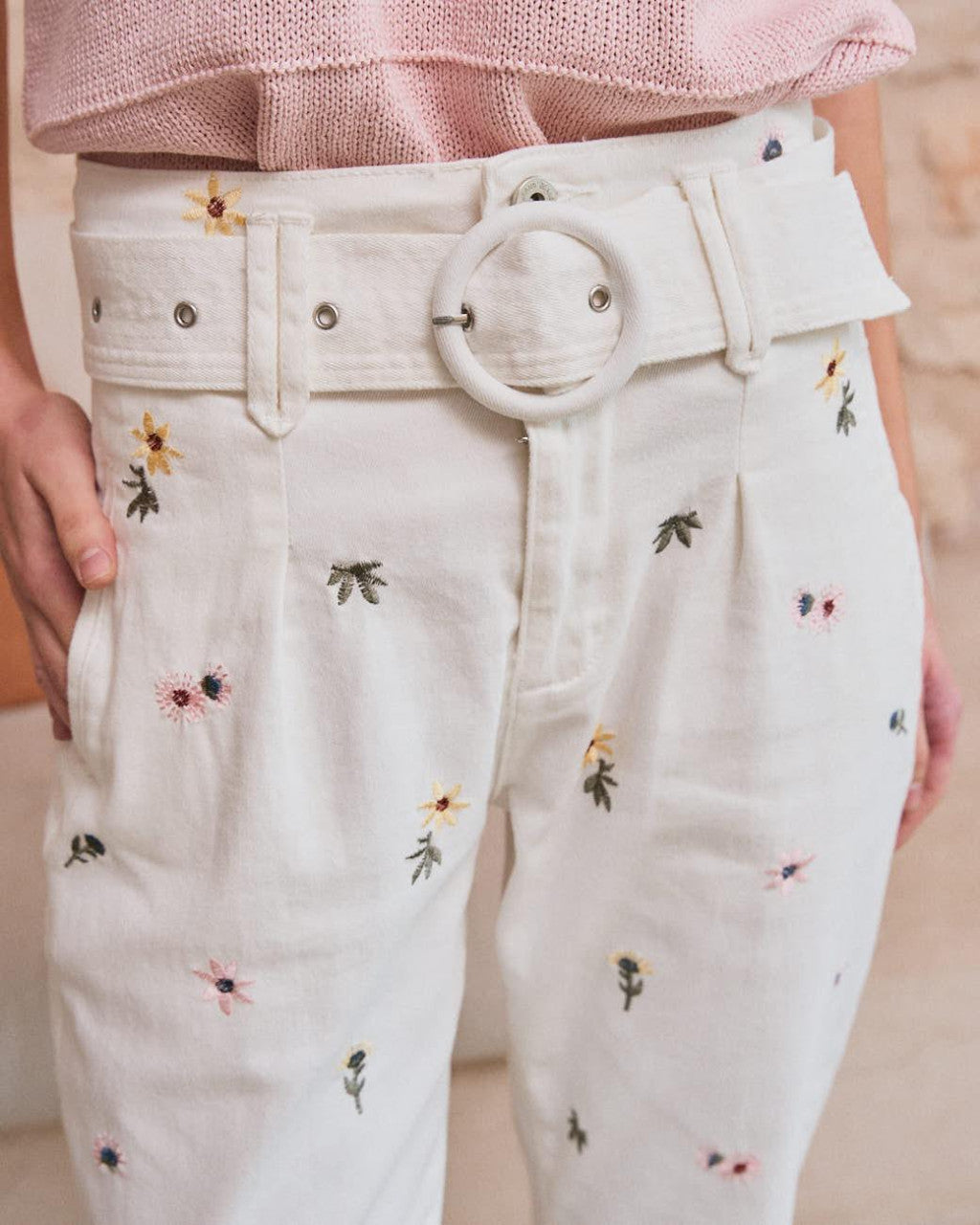 Pantalón Vaquero Flores Zenia