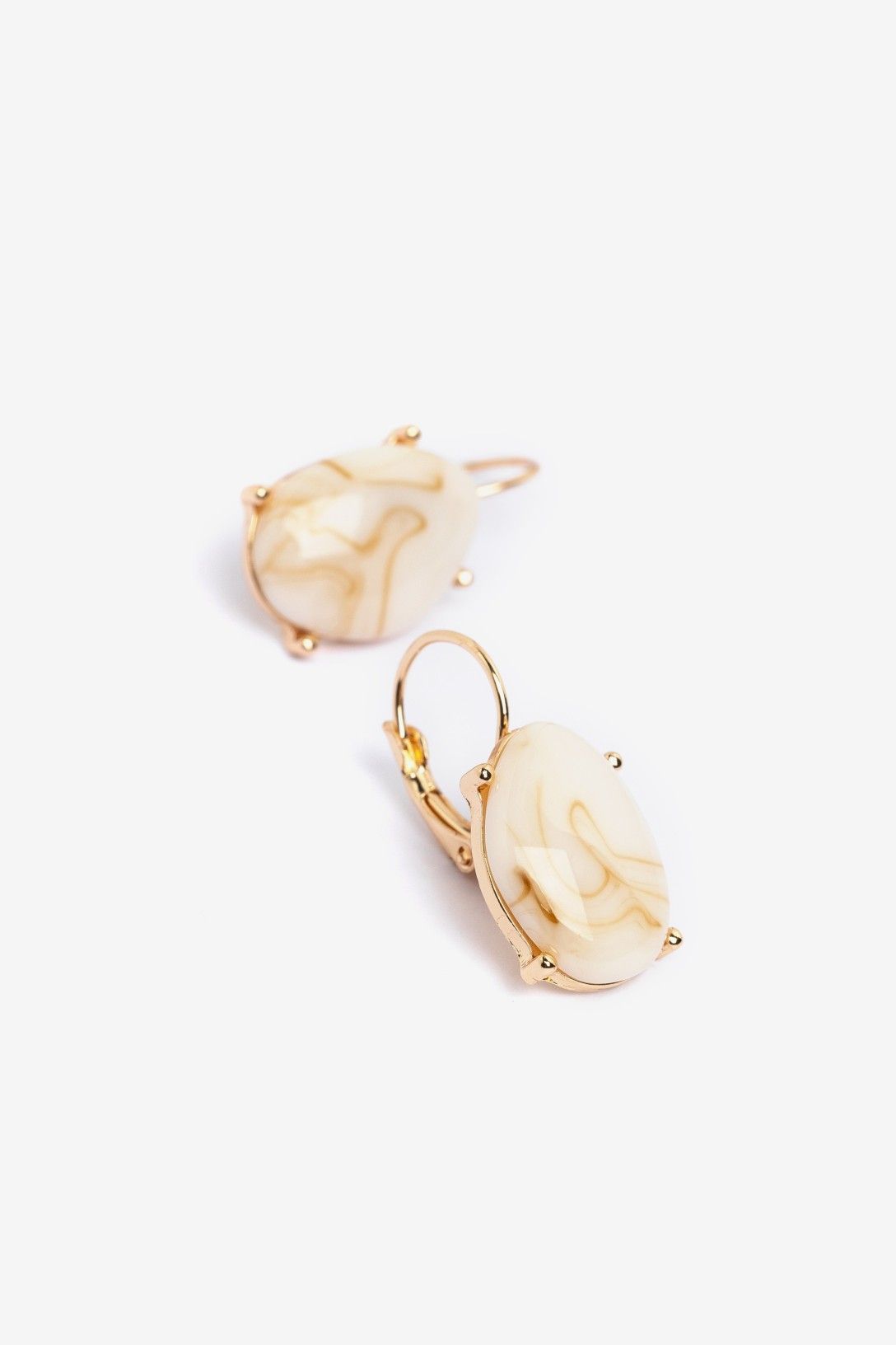 Pendientes Piedra Beige Marmoleada
