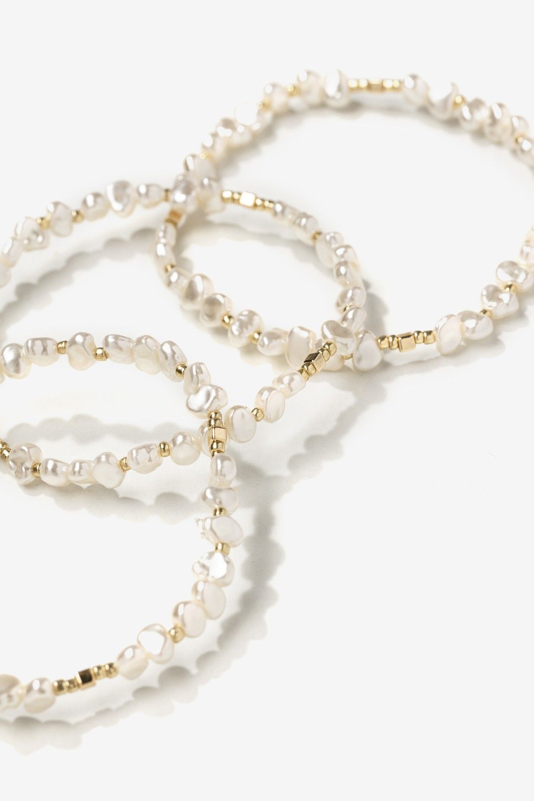 Pulsera Triple Elástico Perla Mini