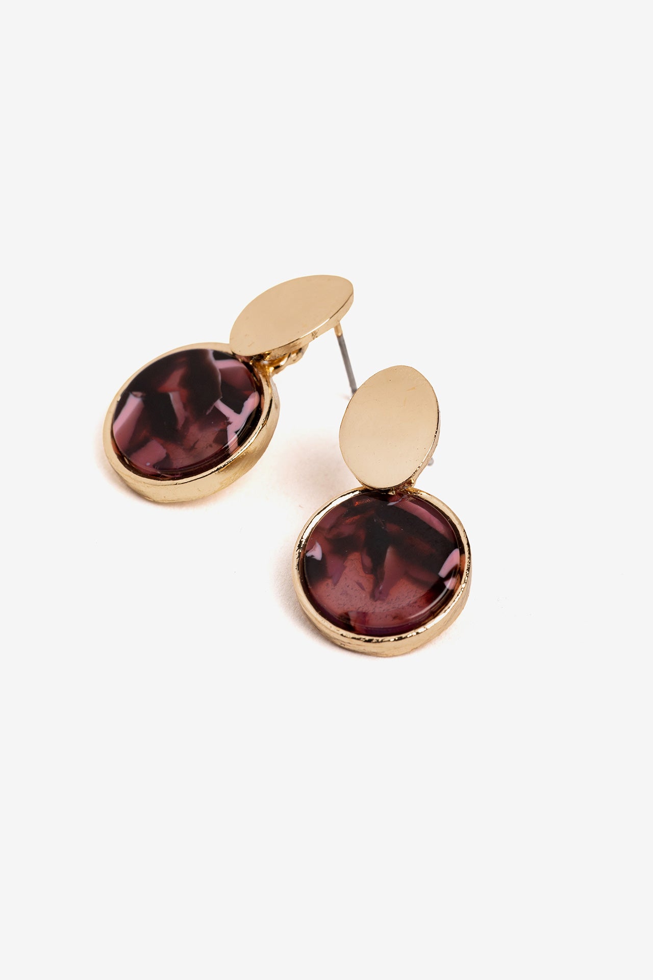 Pendientes Piedra Burdeos