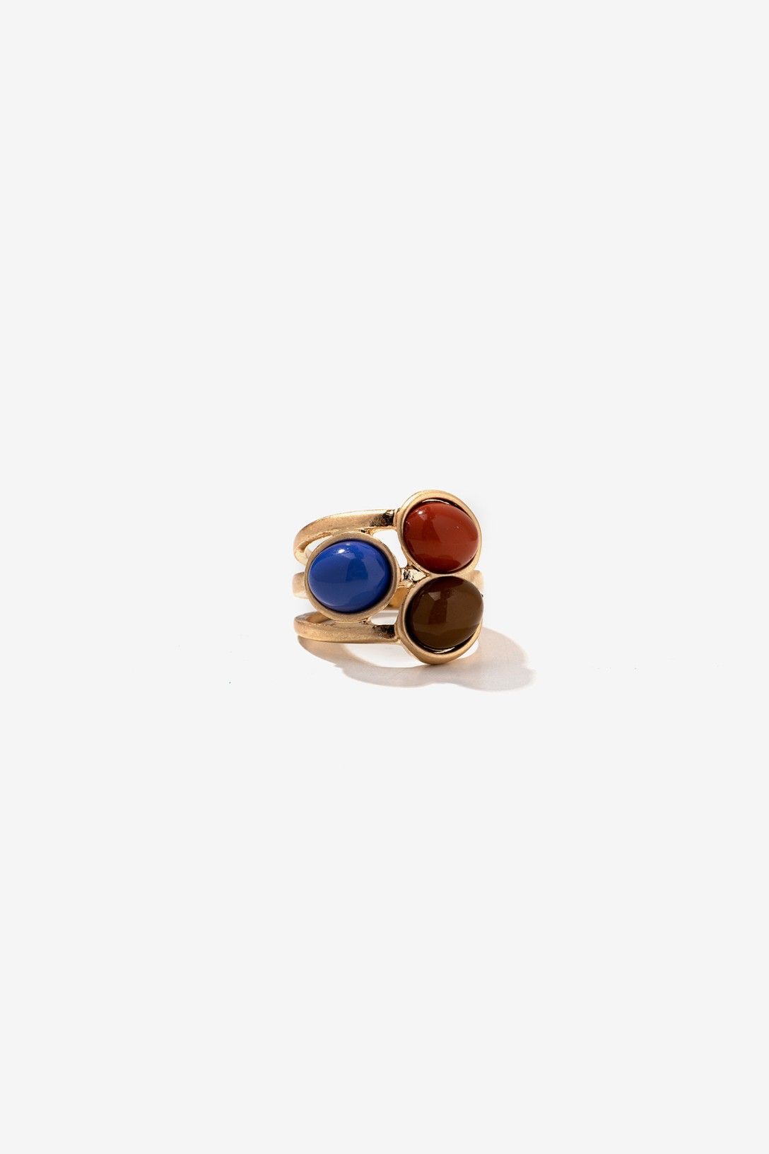 Anillo Largo Triple Piedra Multi