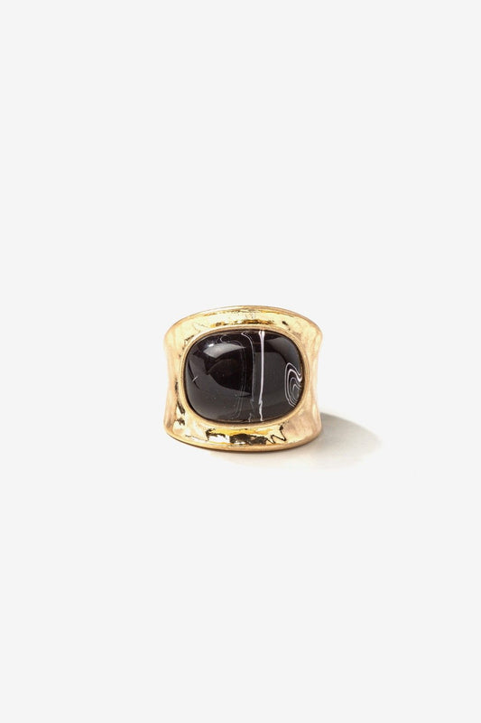 Anillo Piedra Grande Negra