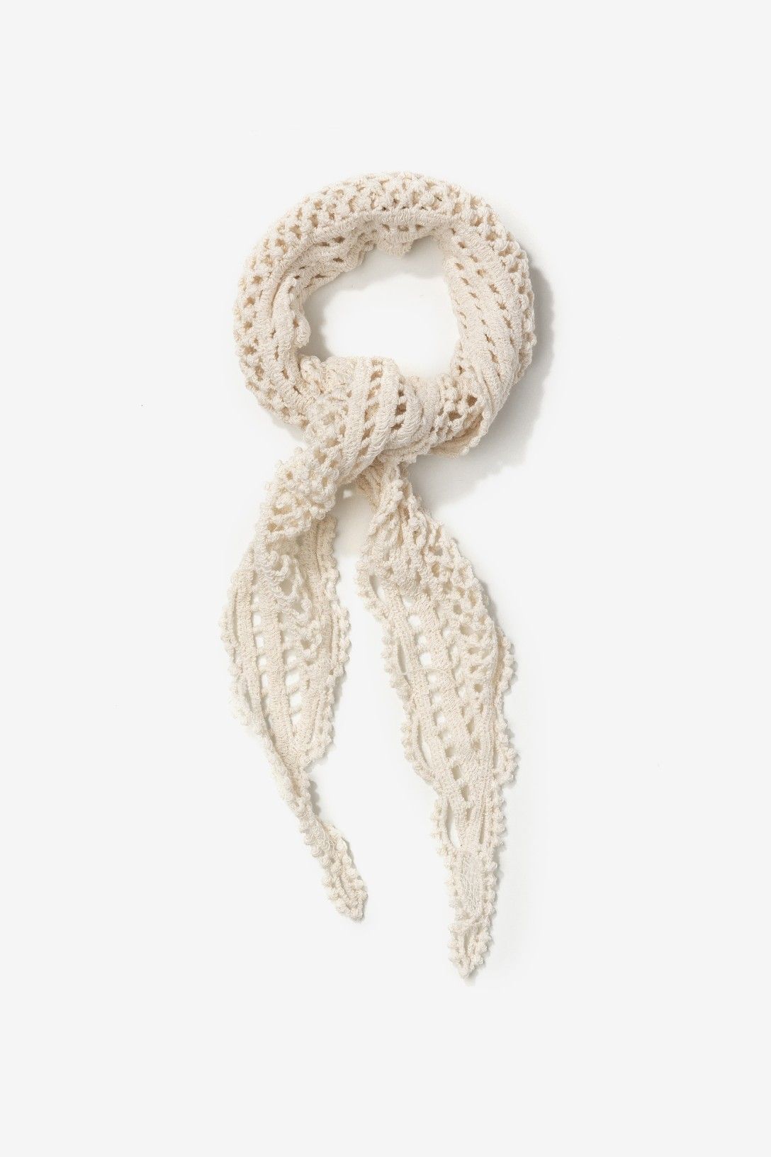 Bandana Croché Cuadro Beige