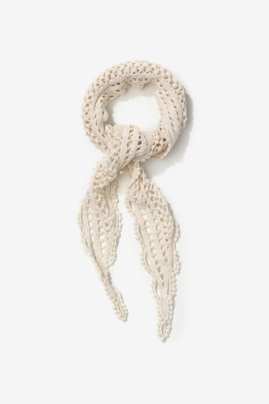 Bandana Croché Cuadro Beige