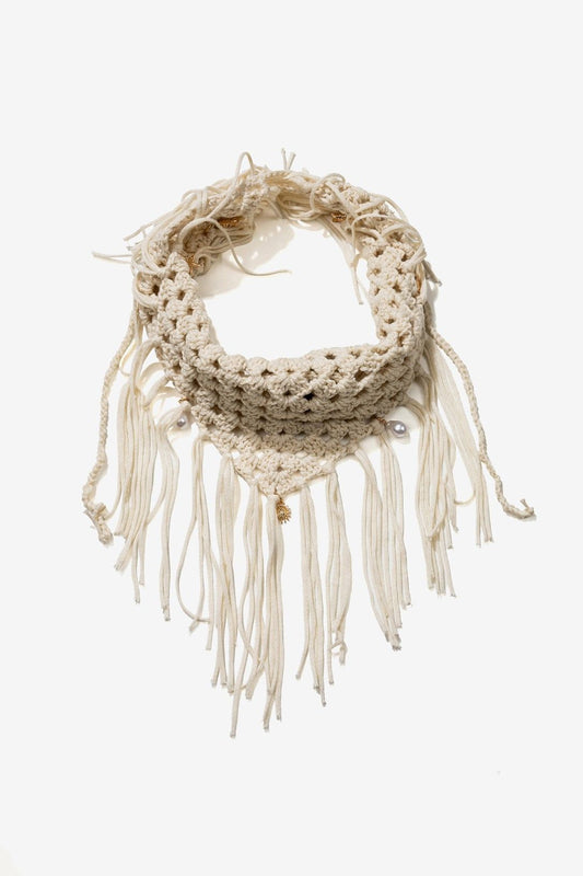 Bandana Crochet Flecos Crudo